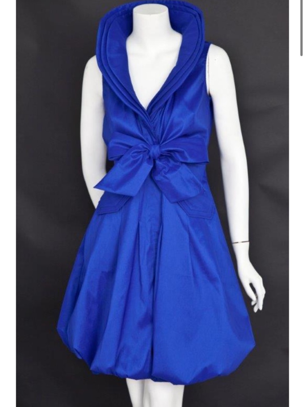 Samuel Dong Cobalt Blue Bow-Waist Mini Dress, size XS (6)